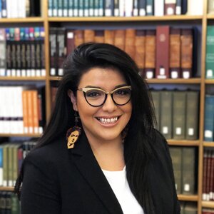 Yuridia Ramirez, in her home library 